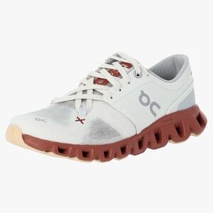 On Running Women's White and Rust Athletic Shoes